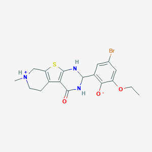 molecular formula C18H20BrN3O3S B359129 4-Bromo-2-ethoxy-6-(11-methyl-3-oxo-8-thia-4,6-diaza-11-azoniatricyclo[7.4.0.02,7]trideca-1(9),2(7)-dien-5-yl)phenolate CAS No. 488796-29-8