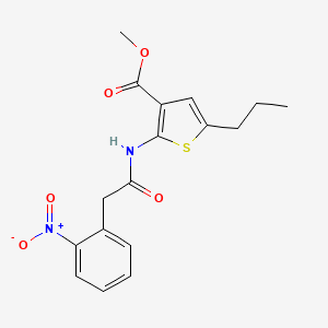 molecular formula C17H18N2O5S B3591301 methyl 2-{[(2-nitrophenyl)acetyl]amino}-5-propyl-3-thiophenecarboxylate 