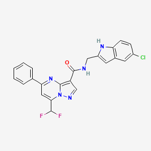 N-[(5-chloro-1H-indol-2-yl)methyl]-7-(difluoromethyl)-5-phenylpyrazolo[1,5-a]pyrimidine-3-carboxamide