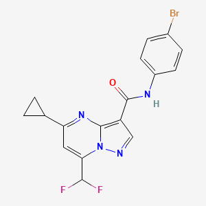 molecular formula C17H13BrF2N4O B3591330 N-(4-bromophenyl)-5-cyclopropyl-7-(difluoromethyl)pyrazolo[1,5-a]pyrimidine-3-carboxamide 