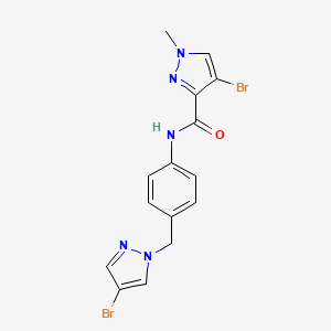 4-bromo-N-{4-[(4-bromo-1H-pyrazol-1-yl)methyl]phenyl}-1-methyl-1H-pyrazole-3-carboxamide