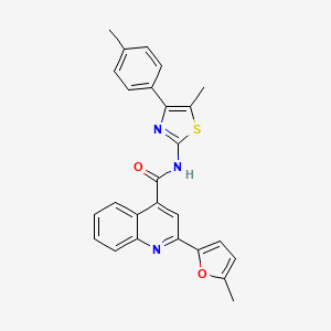 2-(5-methyl-2-furyl)-N-[5-methyl-4-(4-methylphenyl)-1,3-thiazol-2-yl]-4-quinolinecarboxamide