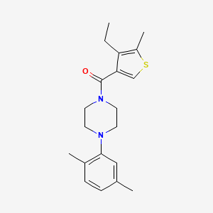 molecular formula C20H26N2OS B3591368 [4-(2,5-DIMETHYLPHENYL)PIPERAZINO](4-ETHYL-5-METHYL-3-THIENYL)METHANONE 