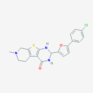 molecular formula C20H18ClN3O2S B359138 2-[5-(4-chlorophenyl)-2-furyl]-7-methyl-2,3,5,6,7,8-hexahydropyrido[4',3':4,5]thieno[2,3-d]pyrimidin-4(1H)-one CAS No. 364620-51-9