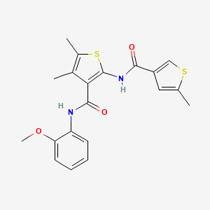 molecular formula C20H20N2O3S2 B3591382 N-(2-methoxyphenyl)-4,5-dimethyl-2-{[(5-methyl-3-thienyl)carbonyl]amino}-3-thiophenecarboxamide 