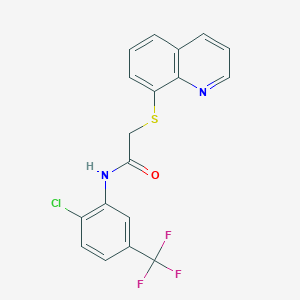 N-[2-chloro-5-(trifluoromethyl)phenyl]-2-quinolin-8-ylsulfanylacetamide