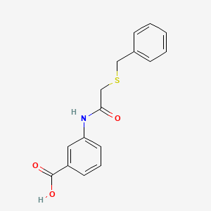 molecular formula C16H15NO3S B3591425 3-{[(Benzylsulfanyl)acetyl]amino}benzoic acid 