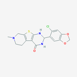 molecular formula C17H16ClN3O3S B359143 2-(6-chloro-1,3-benzodioxol-5-yl)-7-methyl-2,3,5,6,7,8-hexahydropyrido[4',3':4,5]thieno[2,3-d]pyrimidin-4(1H)-one CAS No. 352666-62-7