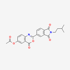 molecular formula C23H20N2O6 B3591430 2-[2-(3-methylbutyl)-1,3-dioxo-2,3-dihydro-1H-isoindol-5-yl]-4-oxo-4H-3,1-benzoxazin-6-yl acetate 