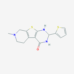 molecular formula C14H15N3OS2 B359144 7-methyl-2-(2-thienyl)-2,3,5,6,7,8-hexahydropyrido[4',3':4,5]thieno[2,3-d]pyrimidin-4(1H)-one CAS No. 352666-56-9