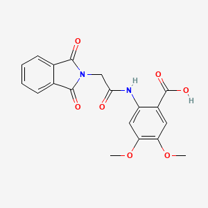 molecular formula C19H16N2O7 B3591449 2-{[(1,3-dioxo-1,3-dihydro-2H-isoindol-2-yl)acetyl]amino}-4,5-dimethoxybenzoic acid 