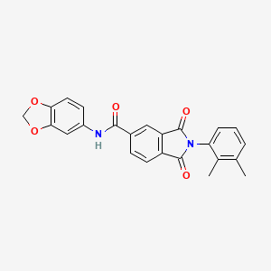 molecular formula C24H18N2O5 B3591463 N-1,3-benzodioxol-5-yl-2-(2,3-dimethylphenyl)-1,3-dioxo-5-isoindolinecarboxamide 