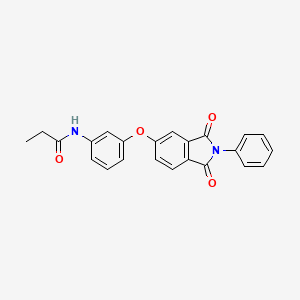 molecular formula C23H18N2O4 B3591465 N-{3-[(1,3-dioxo-2-phenyl-2,3-dihydro-1H-isoindol-5-yl)oxy]phenyl}propanamide 