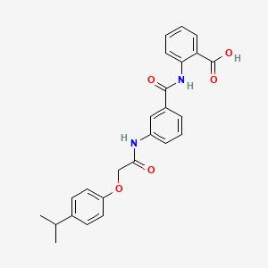 molecular formula C25H24N2O5 B3591495 2-[(3-{[(4-isopropylphenoxy)acetyl]amino}benzoyl)amino]benzoic acid 