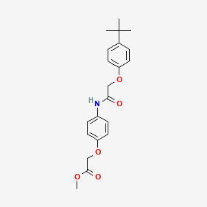 molecular formula C21H25NO5 B3591508 methyl (4-{[(4-tert-butylphenoxy)acetyl]amino}phenoxy)acetate 