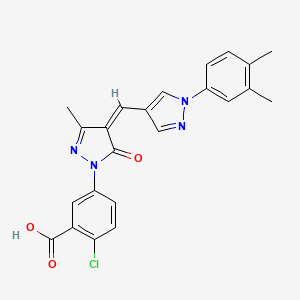 2-chloro-5-[(4Z)-4-{[1-(3,4-dimethylphenyl)-1H-pyrazol-4-yl]methylidene}-3-methyl-5-oxo-4,5-dihydro-1H-pyrazol-1-yl]benzoic acid