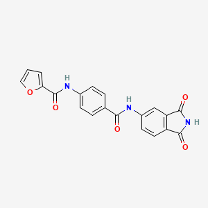 molecular formula C20H13N3O5 B3591537 N-{4-[(1,3-dioxo-2,3-dihydro-1H-isoindol-5-yl)carbamoyl]phenyl}furan-2-carboxamide 