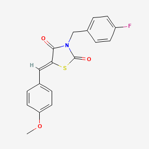 molecular formula C18H14FNO3S B3591556 (5Z)-3-[(4-fluorophenyl)methyl]-5-[(4-methoxyphenyl)methylidene]-1,3-thiazolidine-2,4-dione 