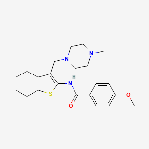 molecular formula C22H29N3O2S B3591560 4-methoxy-N-{3-[(4-methyl-1-piperazinyl)methyl]-4,5,6,7-tetrahydro-1-benzothien-2-yl}benzamide 