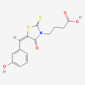 4-[5-(3-hydroxybenzylidene)-4-oxo-2-thioxo-1,3-thiazolidin-3-yl]butanoic acid