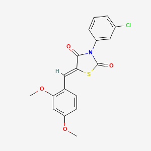 molecular formula C18H14ClNO4S B3591597 3-(3-chlorophenyl)-5-(2,4-dimethoxybenzylidene)-1,3-thiazolidine-2,4-dione 