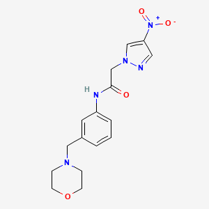 molecular formula C16H19N5O4 B3591606 N~1~-[3-(MORPHOLINOMETHYL)PHENYL]-2-(4-NITRO-1H-PYRAZOL-1-YL)ACETAMIDE 