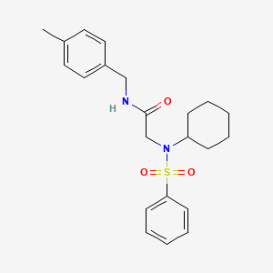 molecular formula C22H28N2O3S B3591675 N~2~-cyclohexyl-N-(4-methylbenzyl)-N~2~-(phenylsulfonyl)glycinamide 