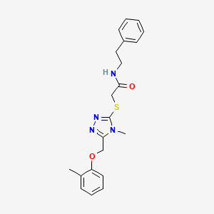 2-[[4-methyl-5-[(2-methylphenoxy)methyl]-1,2,4-triazol-3-yl]sulfanyl]-N-(2-phenylethyl)acetamide