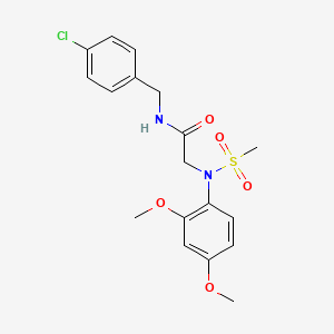 molecular formula C18H21ClN2O5S B3591696 N~1~-(4-chlorobenzyl)-N~2~-(2,4-dimethoxyphenyl)-N~2~-(methylsulfonyl)glycinamide 