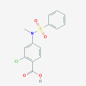 molecular formula C14H12ClNO4S B3591704 2-chloro-4-[methyl(phenylsulfonyl)amino]benzoic acid 