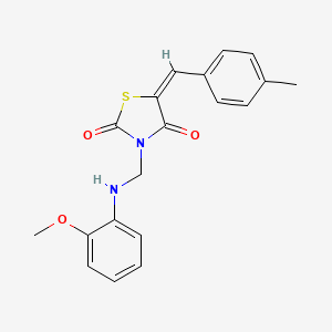 molecular formula C19H18N2O3S B3591727 3-{[(2-methoxyphenyl)amino]methyl}-5-(4-methylbenzylidene)-1,3-thiazolidine-2,4-dione 