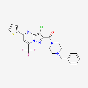 2-[(4-benzyl-1-piperazinyl)carbonyl]-3-chloro-5-(2-thienyl)-7-(trifluoromethyl)pyrazolo[1,5-a]pyrimidine