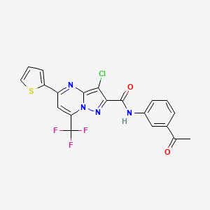 molecular formula C20H12ClF3N4O2S B3591734 N-(3-acetylphenyl)-3-chloro-5-(2-thienyl)-7-(trifluoromethyl)pyrazolo[1,5-a]pyrimidine-2-carboxamide 