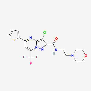 3-chloro-N-[2-(4-morpholinyl)ethyl]-5-(2-thienyl)-7-(trifluoromethyl)pyrazolo[1,5-a]pyrimidine-2-carboxamide