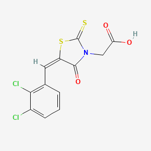 molecular formula C12H7Cl2NO3S2 B3591756 [5-(2,3-dichlorobenzylidene)-4-oxo-2-thioxo-1,3-thiazolidin-3-yl]acetic acid 