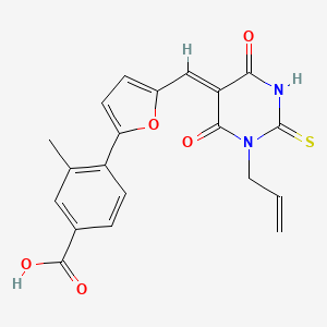 4-{5-[(1-allyl-4,6-dioxo-2-thioxotetrahydro-5(2H)-pyrimidinylidene)methyl]-2-furyl}-3-methylbenzoic acid