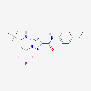 molecular formula C20H25F3N4O B359178 5-tert-butyl-N-(4-ethylphenyl)-7-(trifluoromethyl)-4,5,6,7-tetrahydropyrazolo[1,5-a]pyrimidine-2-carboxamide 