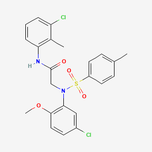 molecular formula C23H22Cl2N2O4S B3591800 N~2~-(5-chloro-2-methoxyphenyl)-N~1~-(3-chloro-2-methylphenyl)-N~2~-[(4-methylphenyl)sulfonyl]glycinamide 