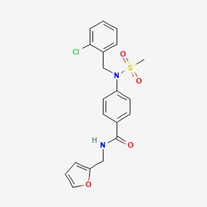 molecular formula C20H19ClN2O4S B3591815 4-{N-[(2-CHLOROPHENYL)METHYL]METHANESULFONAMIDO}-N-[(FURAN-2-YL)METHYL]BENZAMIDE 