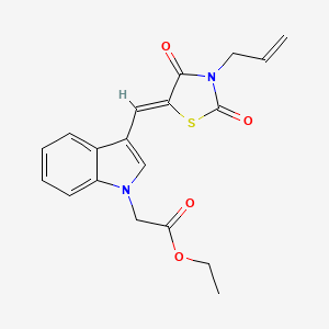 ethyl (3-{(Z)-[2,4-dioxo-3-(prop-2-en-1-yl)-1,3-thiazolidin-5-ylidene]methyl}-1H-indol-1-yl)acetate