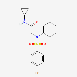 molecular formula C17H23BrN2O3S B3591837 2-[(4-bromophenyl)sulfonyl-cyclohexylamino]-N-cyclopropylacetamide 