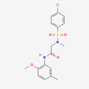 2-[(4-chlorophenyl)sulfonyl-methylamino]-N-(2-methoxy-5-methylphenyl)acetamide