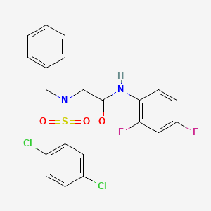 molecular formula C21H16Cl2F2N2O3S B3591864 N~2~-benzyl-N~2~-[(2,5-dichlorophenyl)sulfonyl]-N-(2,4-difluorophenyl)glycinamide 