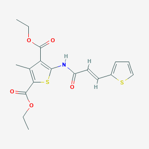 molecular formula C18H19NO5S2 B3591900 diethyl 3-methyl-5-{[3-(2-thienyl)acryloyl]amino}-2,4-thiophenedicarboxylate 