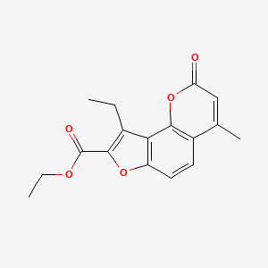 molecular formula C17H16O5 B3591924 9-乙基-4-甲基-2-氧代-2H-呋喃并[2,3-h]色烯-8-甲酸乙酯 