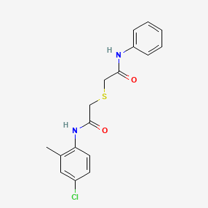 molecular formula C17H17ClN2O2S B3591950 2-[2-(4-chloro-2-methylanilino)-2-oxoethyl]sulfanyl-N-phenylacetamide 