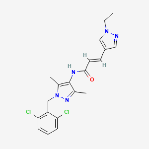 molecular formula C20H21Cl2N5O B3591994 (E)-N-[1-(2,6-DICHLOROBENZYL)-3,5-DIMETHYL-1H-PYRAZOL-4-YL]-3-(1-ETHYL-1H-PYRAZOL-4-YL)-2-PROPENAMIDE 