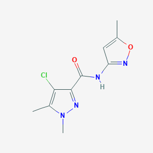 molecular formula C10H11ClN4O2 B3592015 4-CHLORO-1,5-DIMETHYL-N~3~-(5-METHYL-3-ISOXAZOLYL)-1H-PYRAZOLE-3-CARBOXAMIDE 