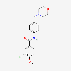 molecular formula C19H21ClN2O3 B3592041 3-chloro-4-methoxy-N-[4-(morpholin-4-ylmethyl)phenyl]benzamide 