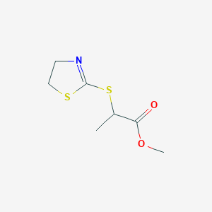 molecular formula C7H11NO2S2 B3592047 Methyl 2-(4,5-dihydro-1,3-thiazol-2-ylsulfanyl)propanoate 